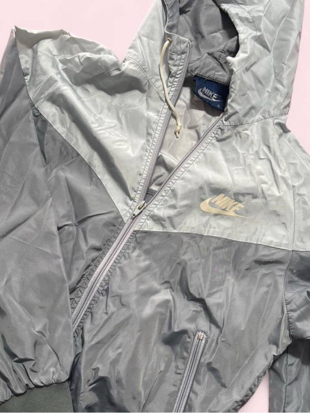 Nike Silver Gray Hooded Windbreaker